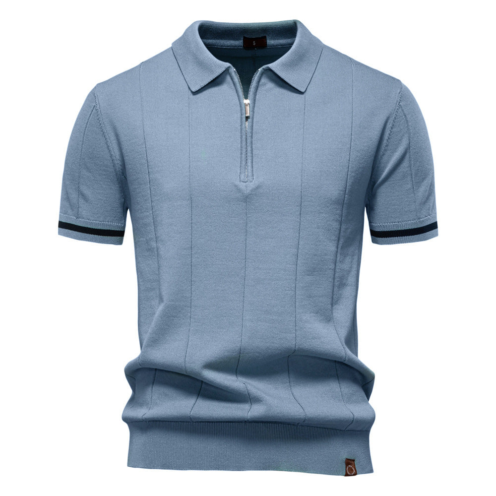 Men's Business Casual Wool Knit Polo Shirt