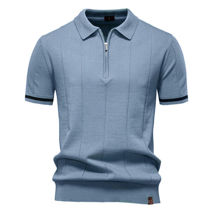 Men's Business Casual Wool Knit Polo Shirt