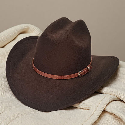 Western cowboy hat curved brim hat pebbled belt