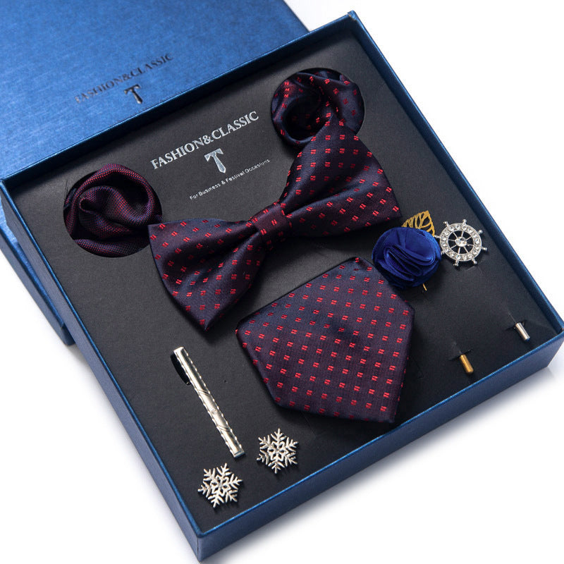 Spot tie set, bow tie, 8 piece set men's accessories