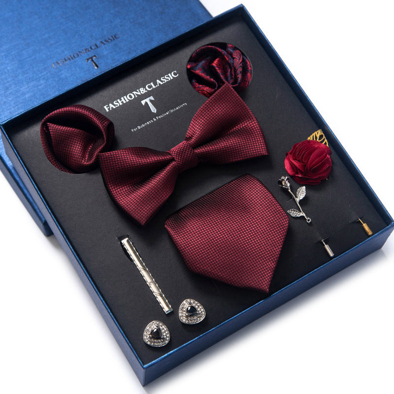 Spot tie set, bow tie, 8 piece set men's accessories