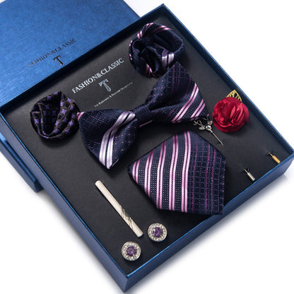 Spot tie set, bow tie, 8 piece set men's accessories