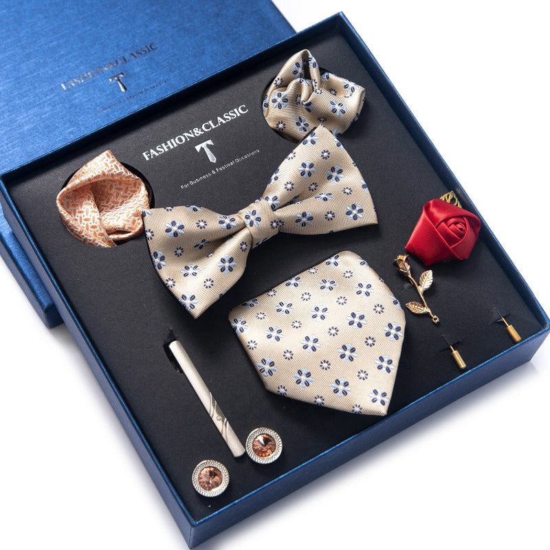 Spot tie set, bow tie, 8 piece set men's accessories