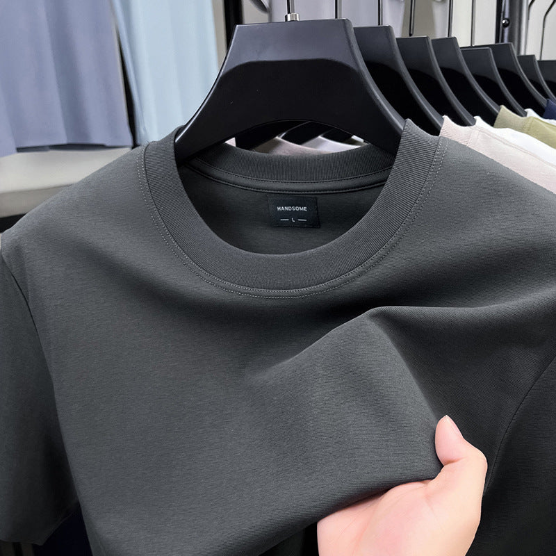 Men's premium embroidered short-sleeve T-shirt