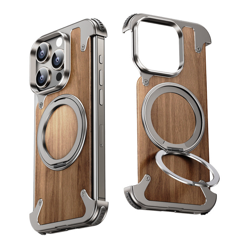 Solid Wood & Metal Magnetic Case for iPhone 17 / 16 Pro Max