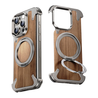 Solid Wood & Metal Magnetic Case for iPhone 17 / 16 Pro Max