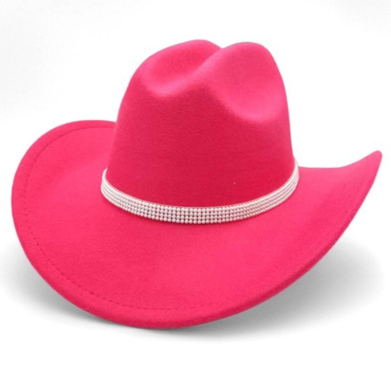 Western cowboy hat curved brim hat pebbled belt