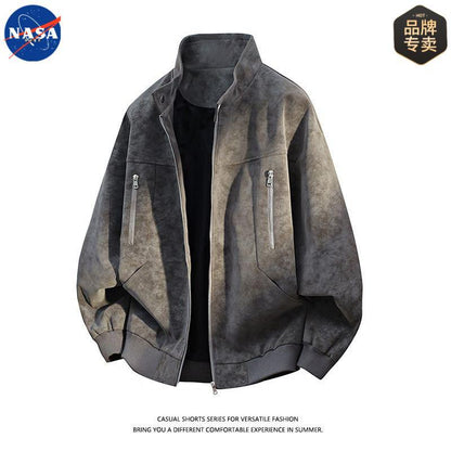 NASA Premium Plus-Size Fleece-Lined PU Leather Winter Jacket