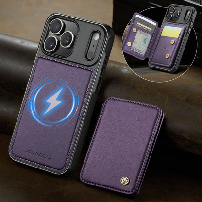 Mag Leather 2-in-1 Series  Magnetic Card & Wireless Charging Case for iPhone