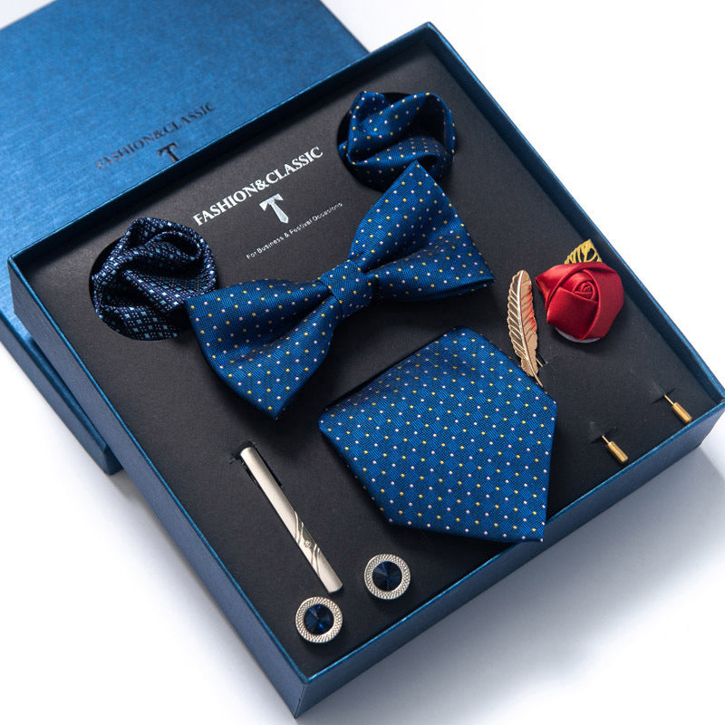 Spot tie set, bow tie, 8 piece set men's accessories