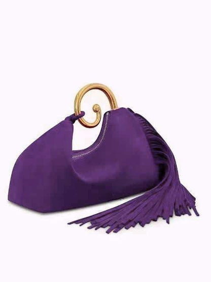 Suede Tassel Handbag  Fashionable Banquet & Commuter Bag
