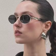 Oval metal retro luxury sunglasses