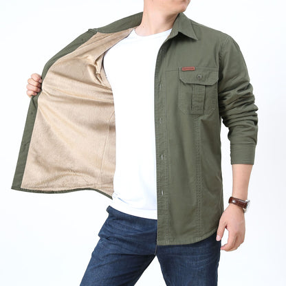 Spring and Autumn Business Casual Men's Cotton Long Sleeve Shirt