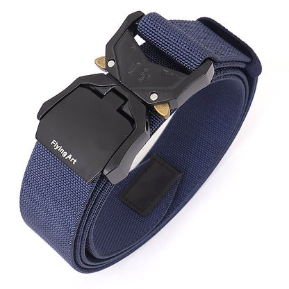 Aluminum Alloy Nylon Stretch Waistband Men's Belt