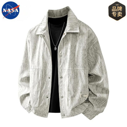 NASA Premium Tie-Dye Corduroy Casual Lapel Jacket