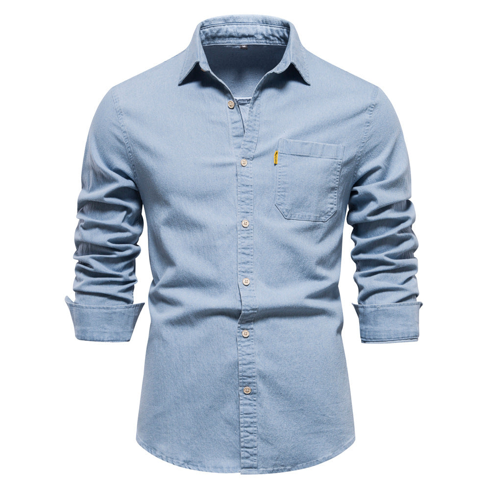 Men's European denim shirt