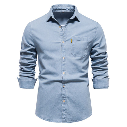 Men's European denim shirt