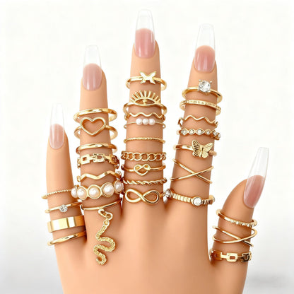 Cross-border New Opening Multi-joint Ring Set