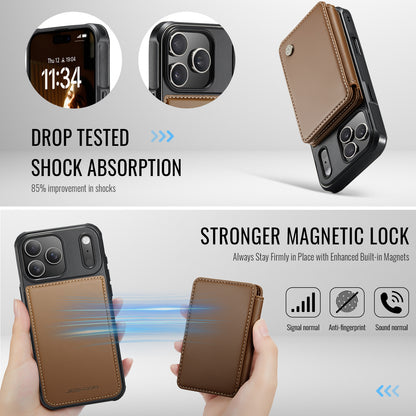 Mag Leather 2-in-1 Series  Magnetic Card & Wireless Charging Case for iPhone