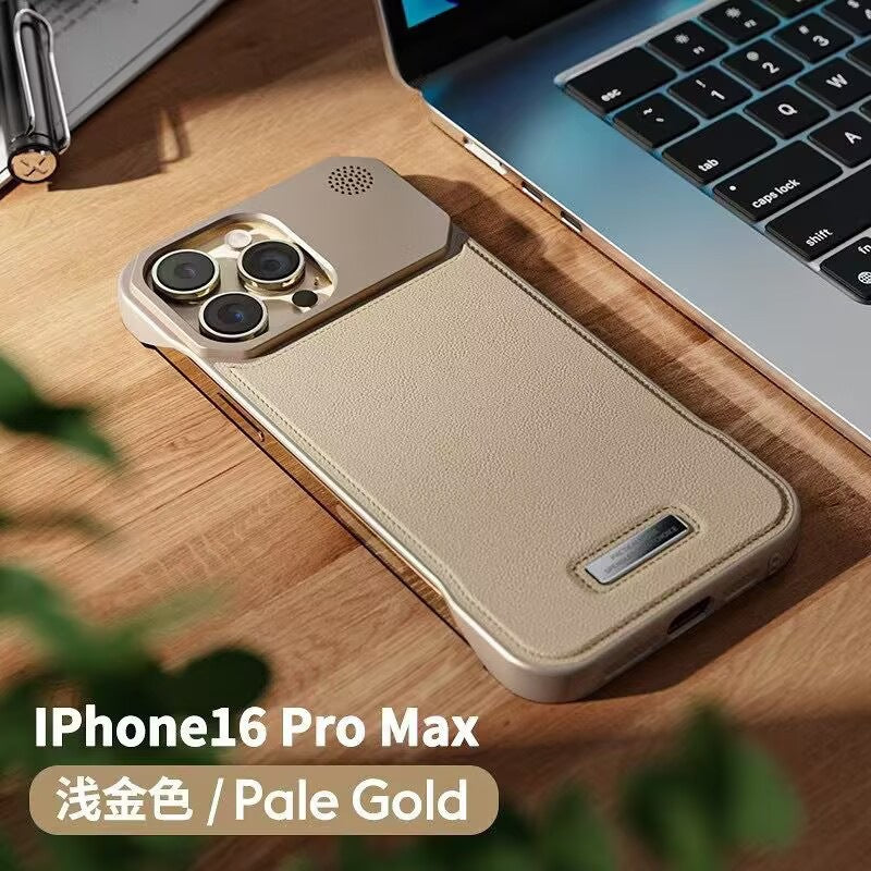 Metal Magnetic Leather Case for iPhone