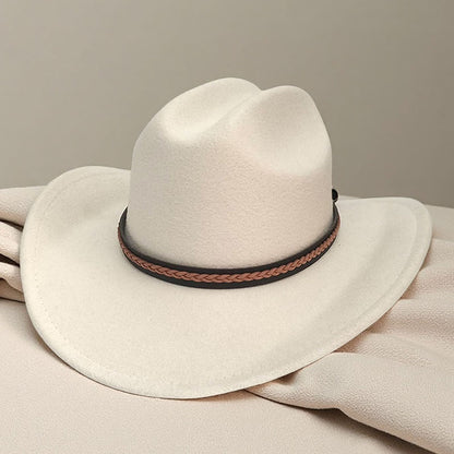 Western cowboy hat curved brim hat pebbled belt