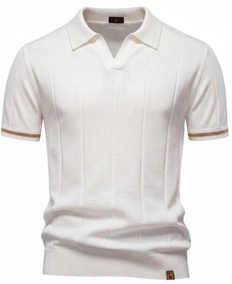 Men's Business Casual Wool Knit Polo Shirt