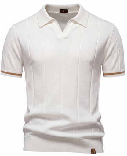 Men's Business Casual Wool Knit Polo Shirt