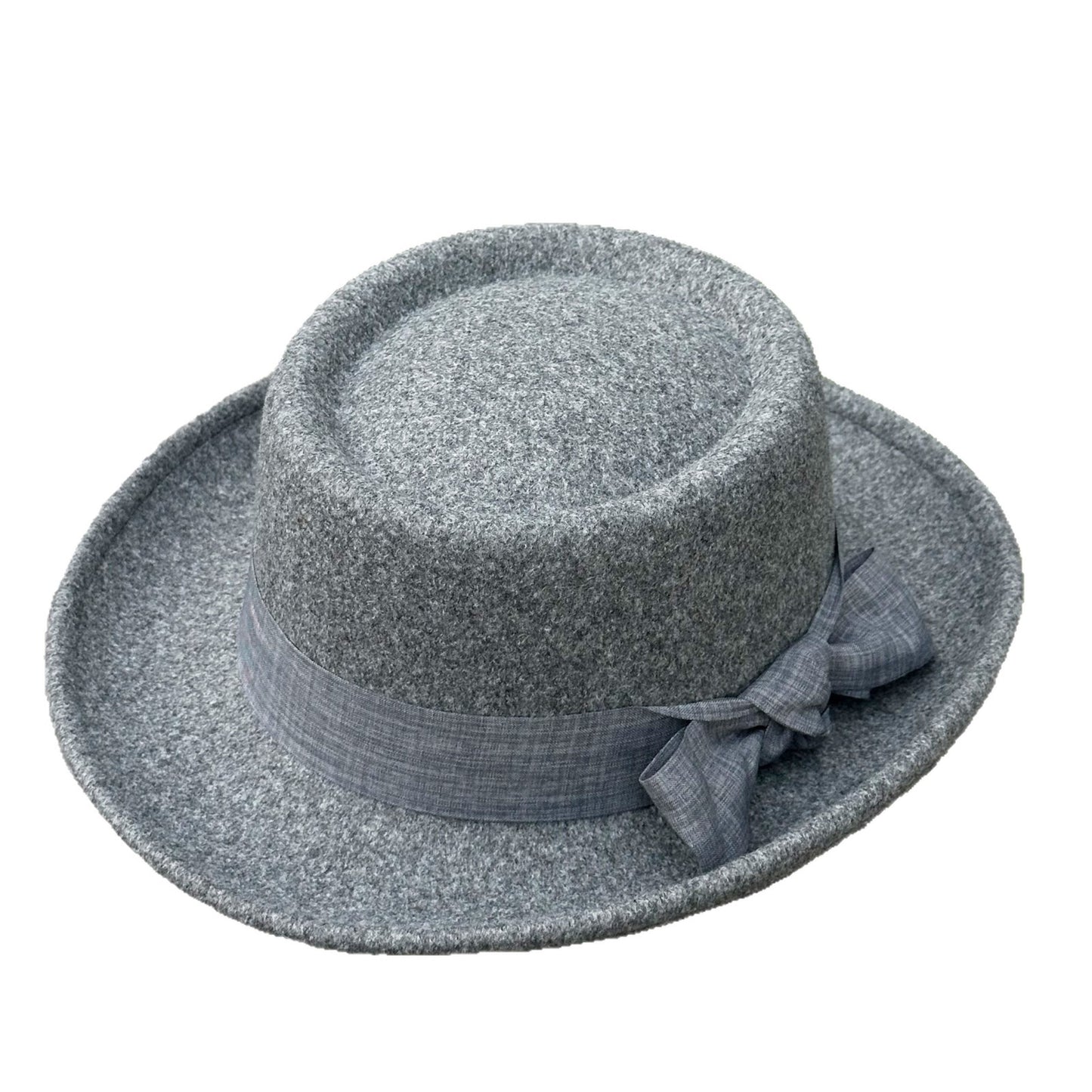 Tweed Rolled Flat Top Hat - Vintage British Style