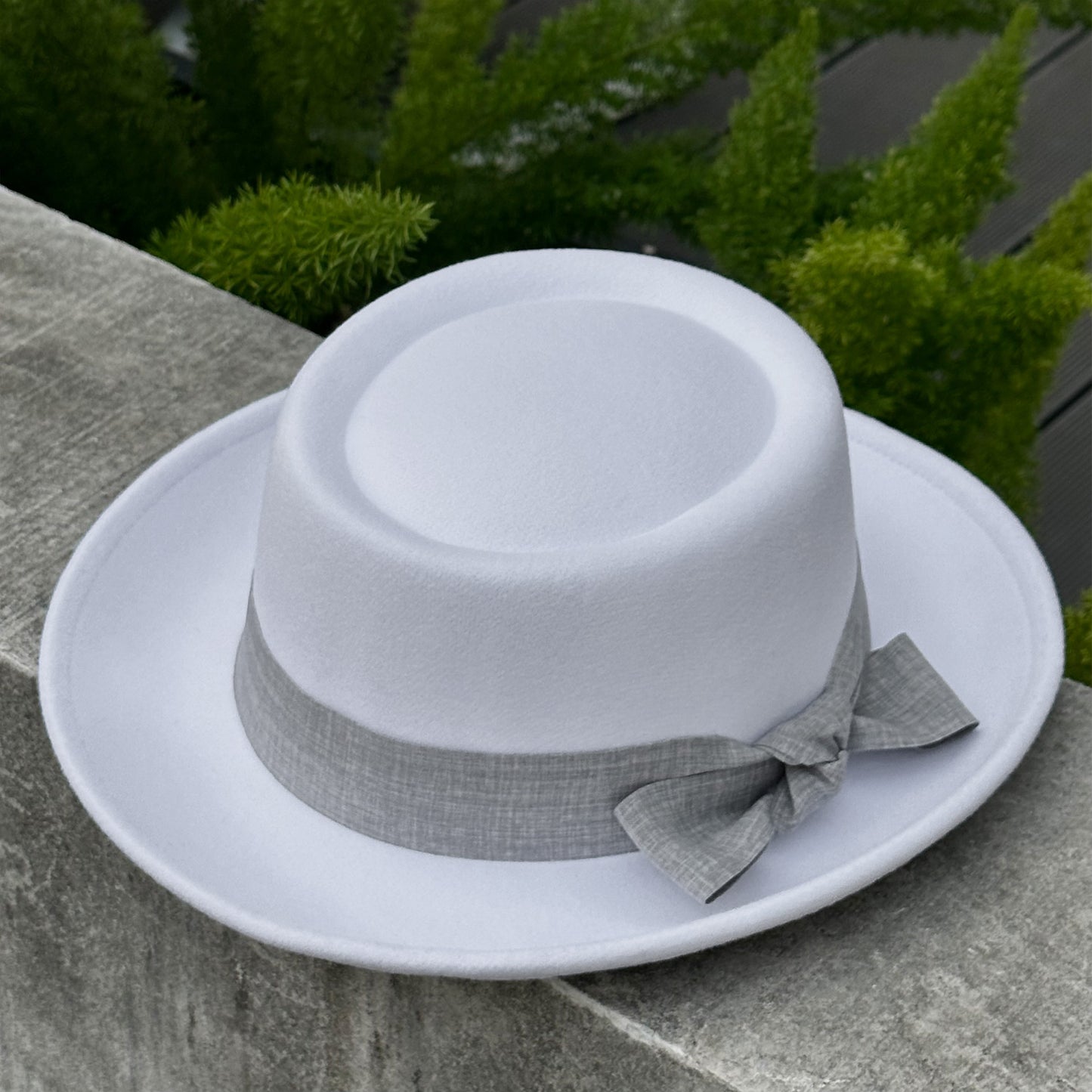 Tweed Rolled Flat Top Hat - Vintage British Style