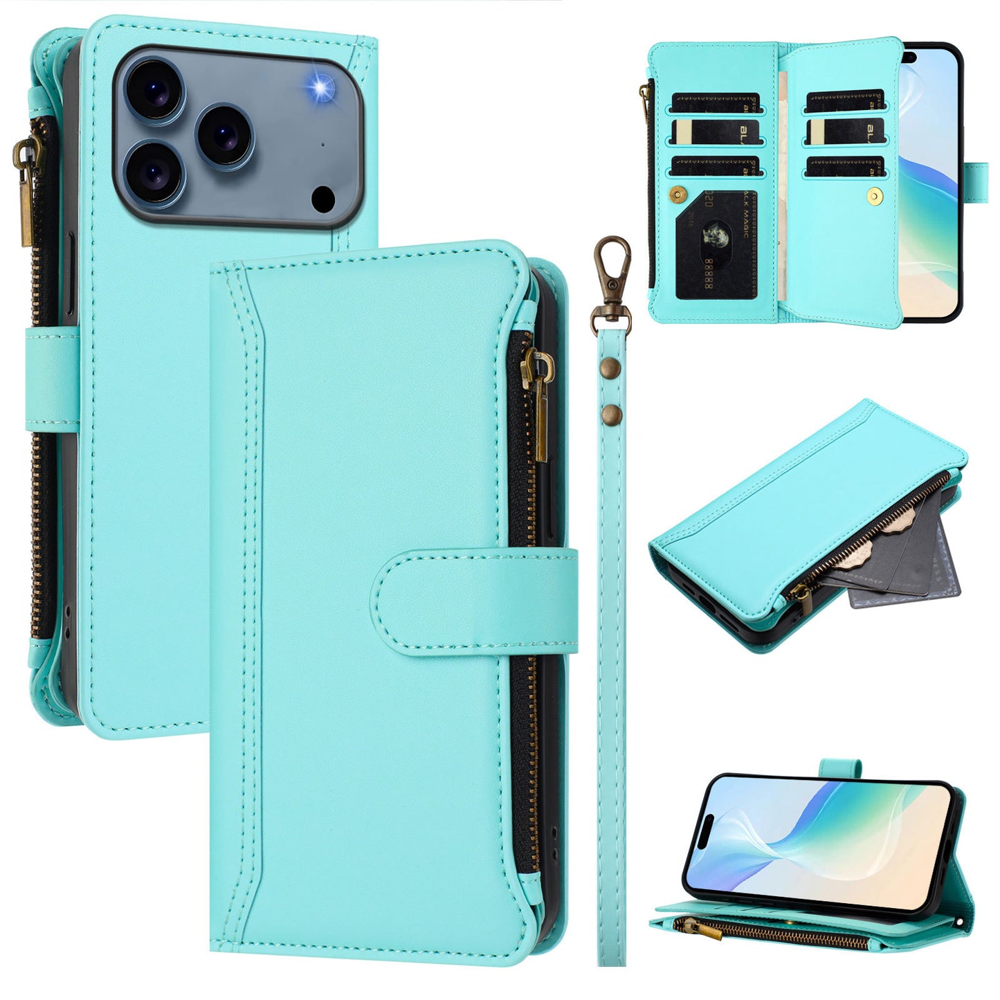 Zip Wallet Solid Series  Zipper Wallet Case for iPhone 17 Pro Max / Apple Phones