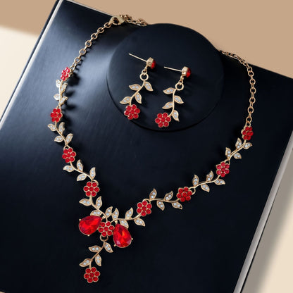 Elegant Floral Necklace & Earrings Edition