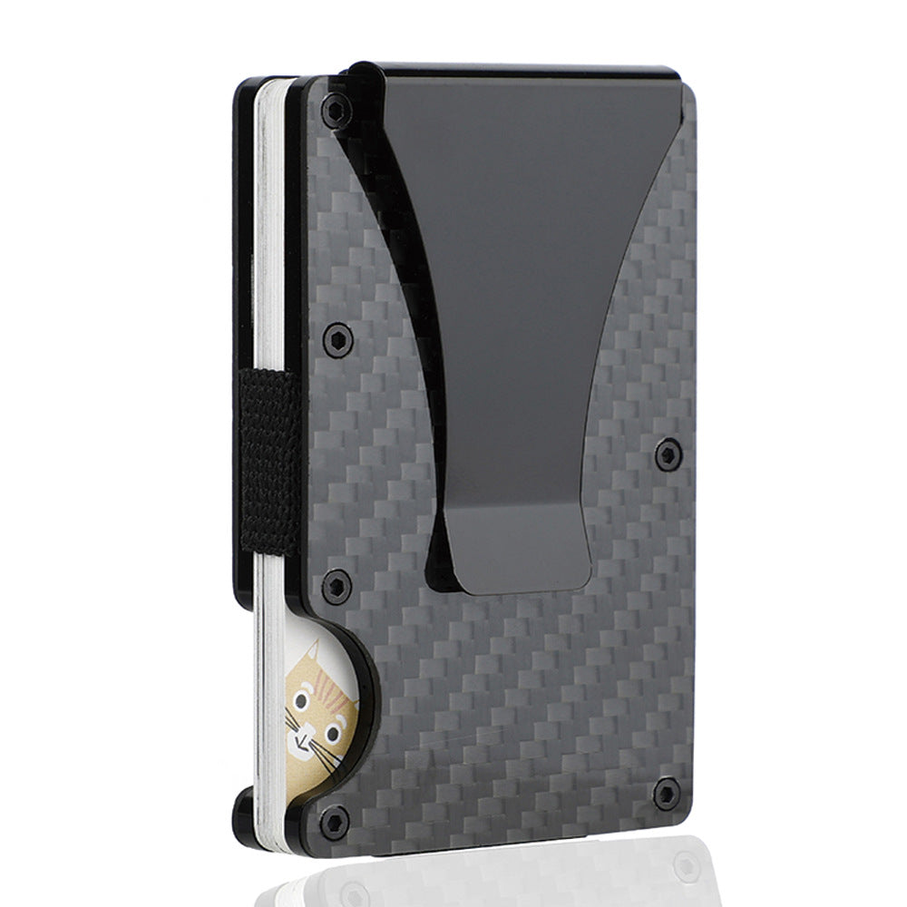 Carbon Fiber Metal Card Holder Wallet  RFID Anti-Theft