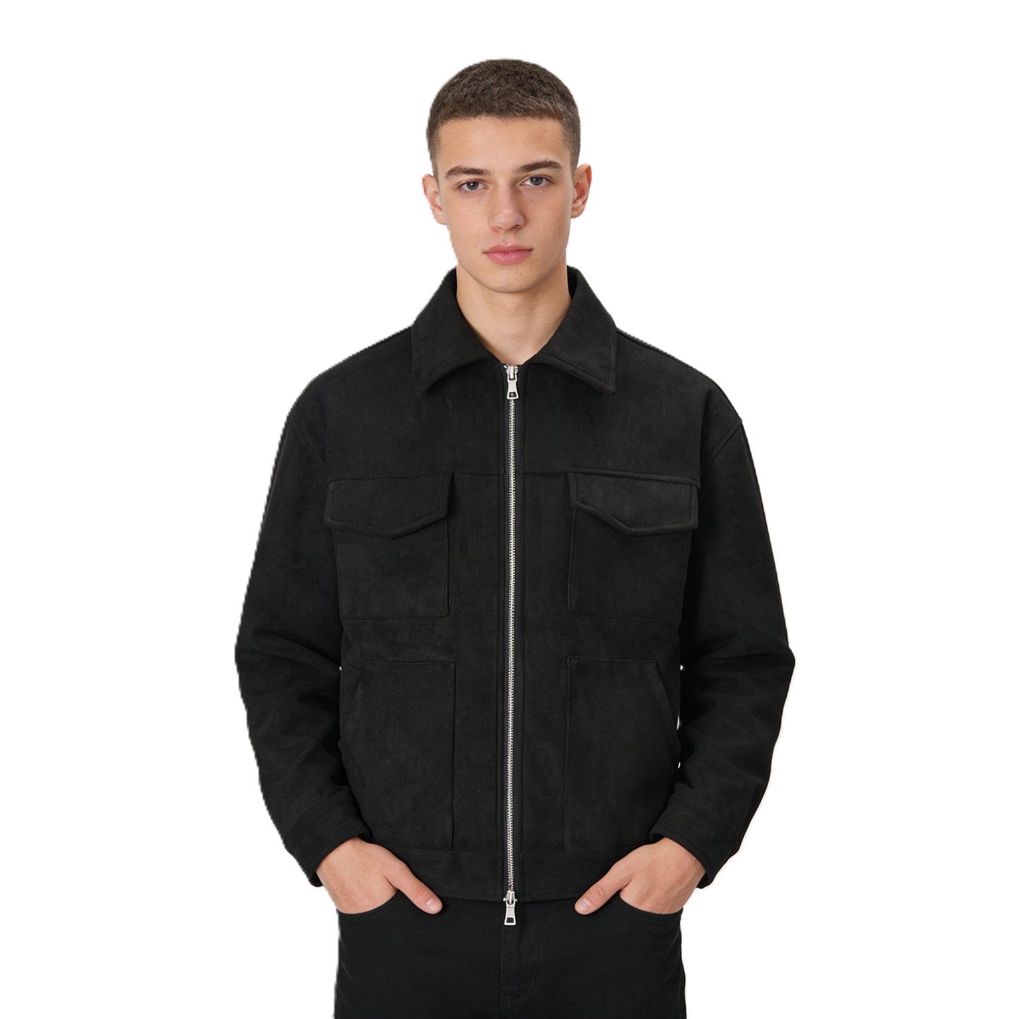 Urban Suede Lapel Zip Fashion Jacket
