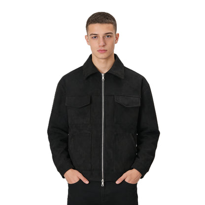 Urban Suede Lapel Zip Fashion Jacket