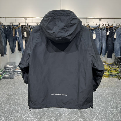 Men's hooded work jacket Zip pocket