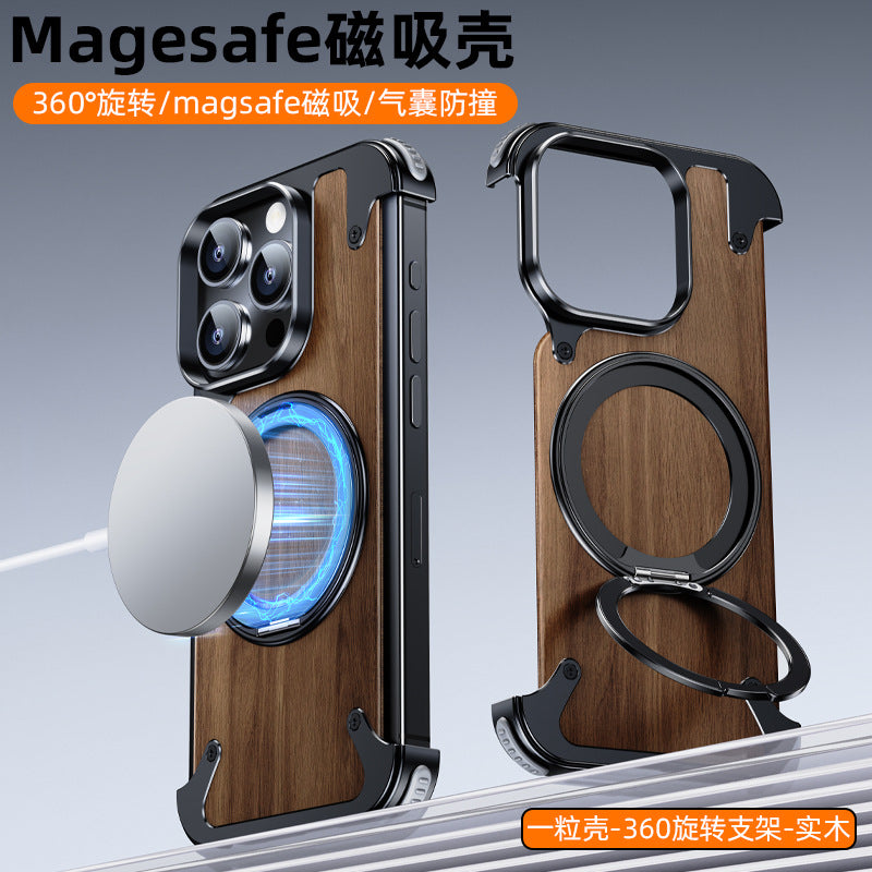 Solid Wood & Metal Magnetic Case for iPhone 17 / 16 Pro Max