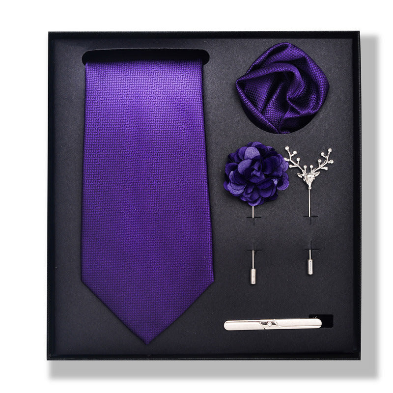 Cashew Nut Stripe Tie & Accessories Set