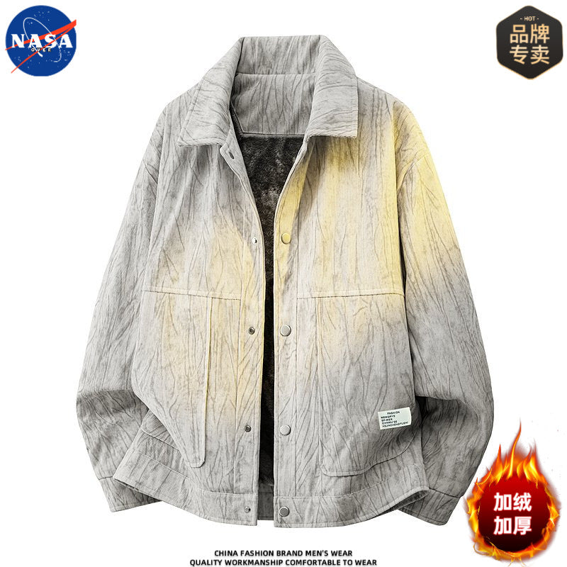 NASA Premium Tie-Dye Corduroy Casual Lapel Jacket