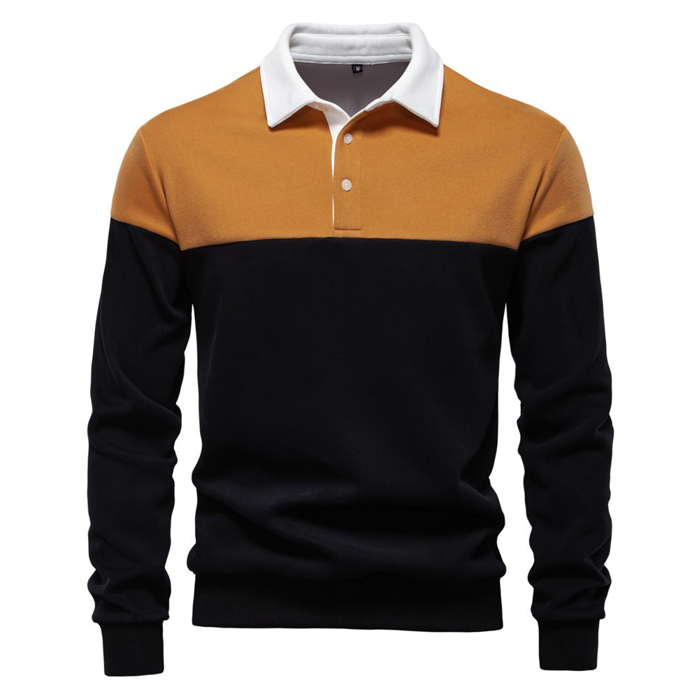 Men's Long Sleeve Polo Collar Sweatshirt