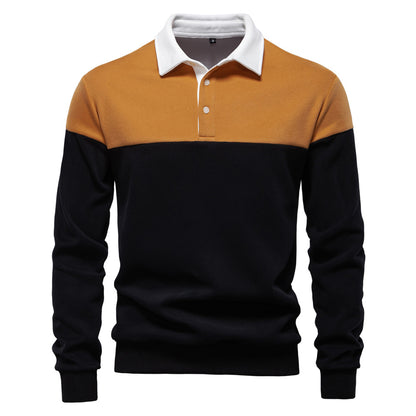 Men's Long Sleeve Polo Collar Sweatshirt