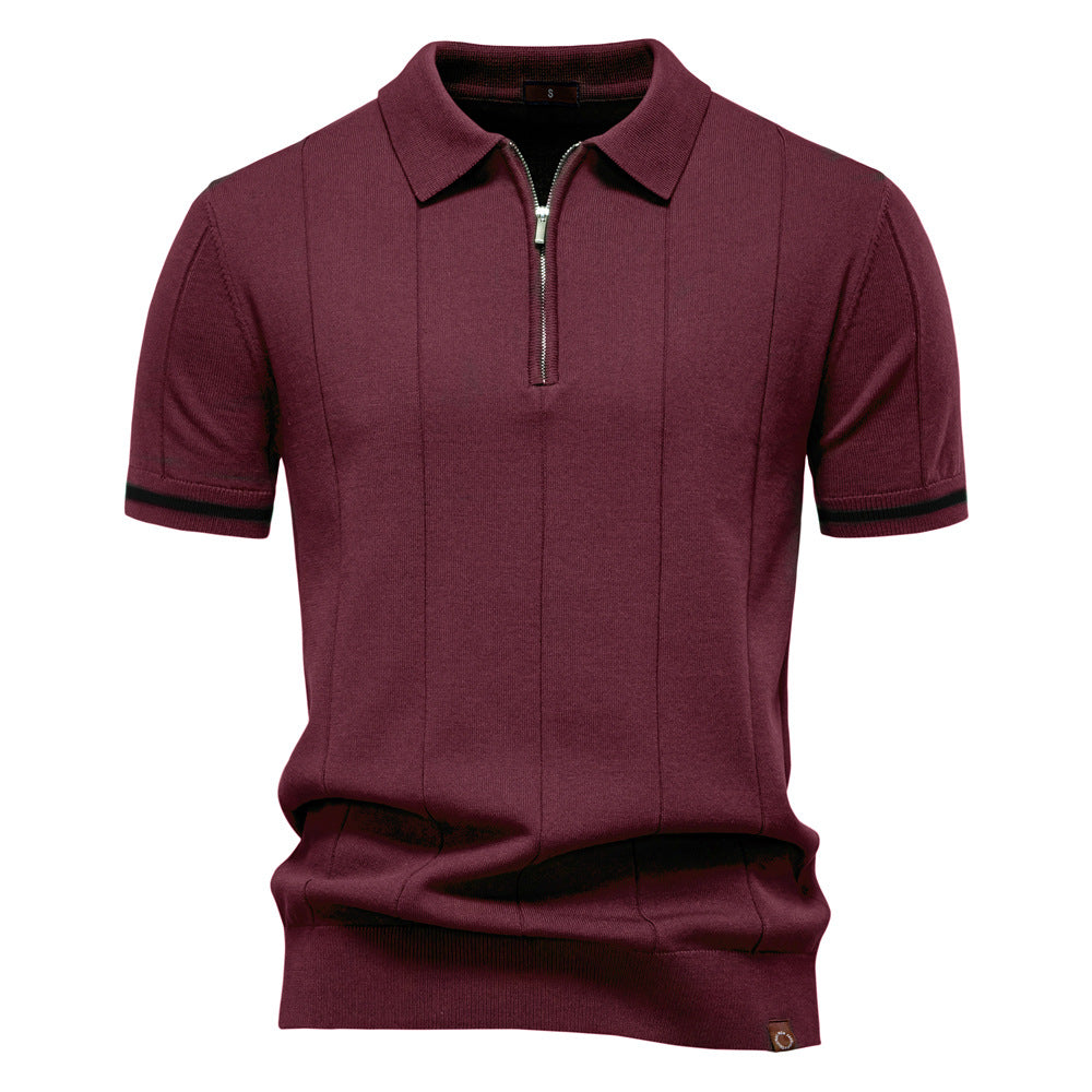Men's Business Casual Wool Knit Polo Shirt