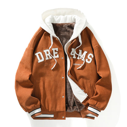 Astro Warm NASA  Plus Size Velvet Bomber Baseball Jacket