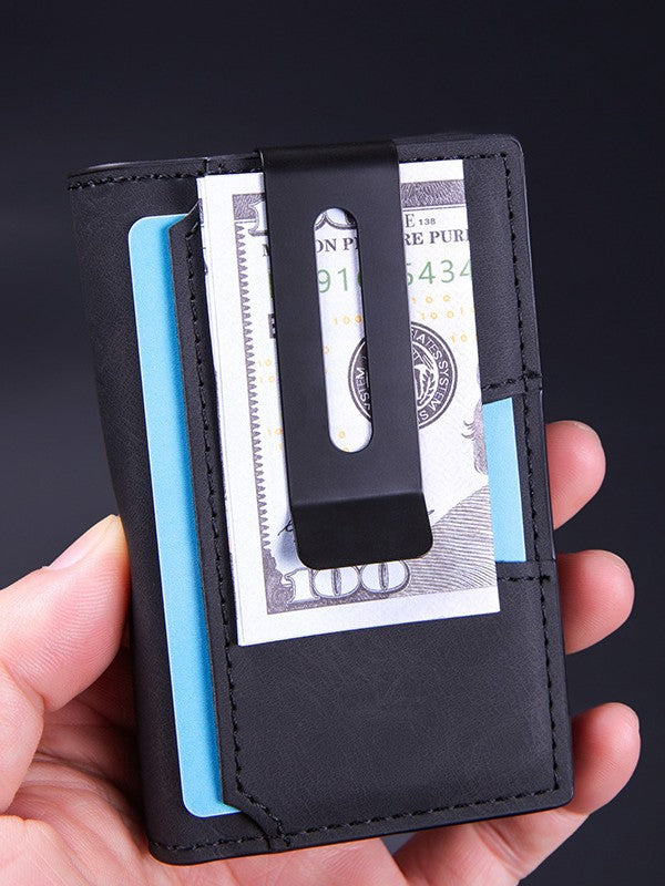 Slim Mens Metal Card Holder Wallet