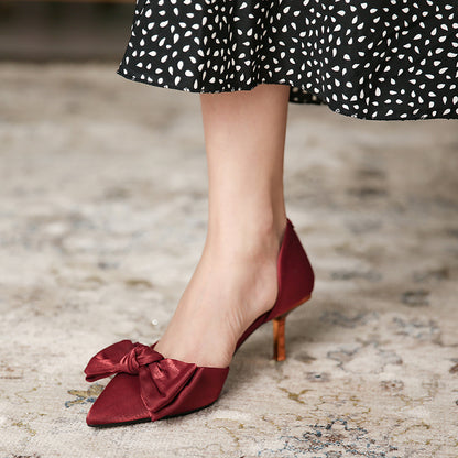 Deluna Red Satin Wedding Heels