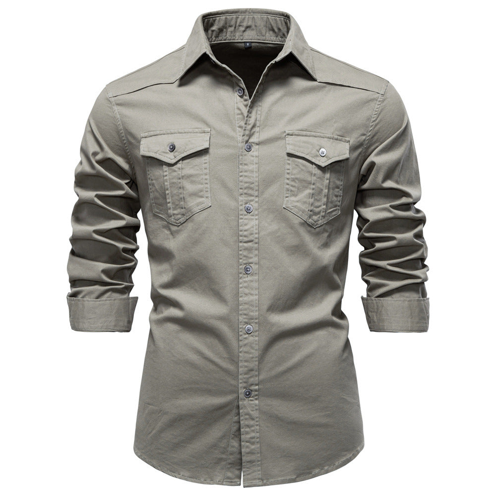 Men's European denim shirt