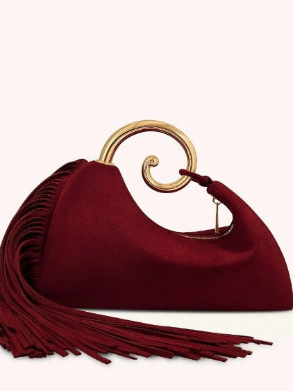 Suede Tassel Handbag  Fashionable Banquet & Commuter Bag