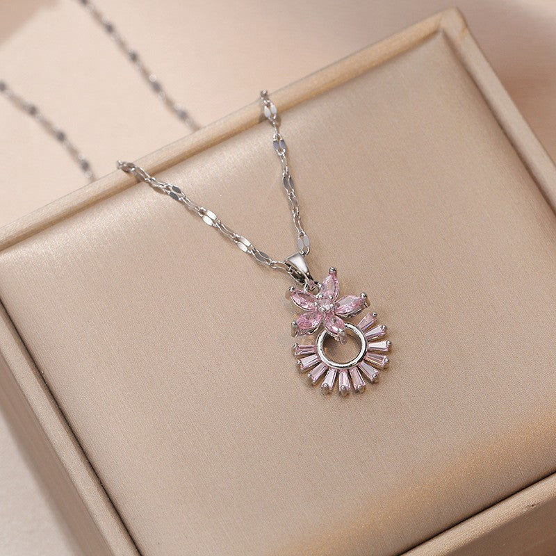 Amoré Zircon Flower Women's Necklace