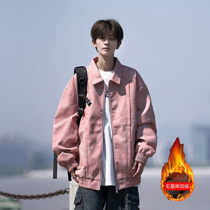 Retro men's thick oversized autumn/winter jacket