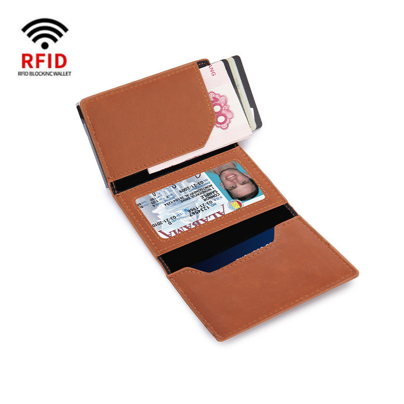 Anti-Theft Card Case with AirTag Holder for Men