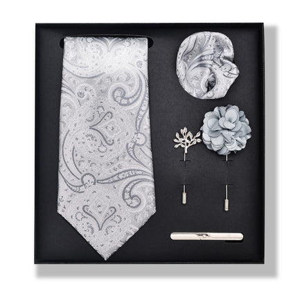 Cashew Nut Stripe Tie & Accessories Set